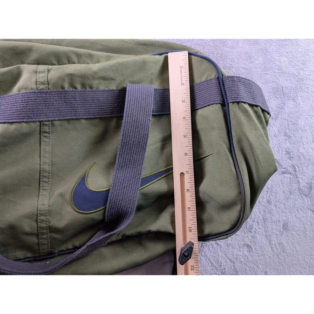 Nike Duffel Bag Olive Green Grey Gym Travel Bag BA1993-343 Large Swoosh Logo